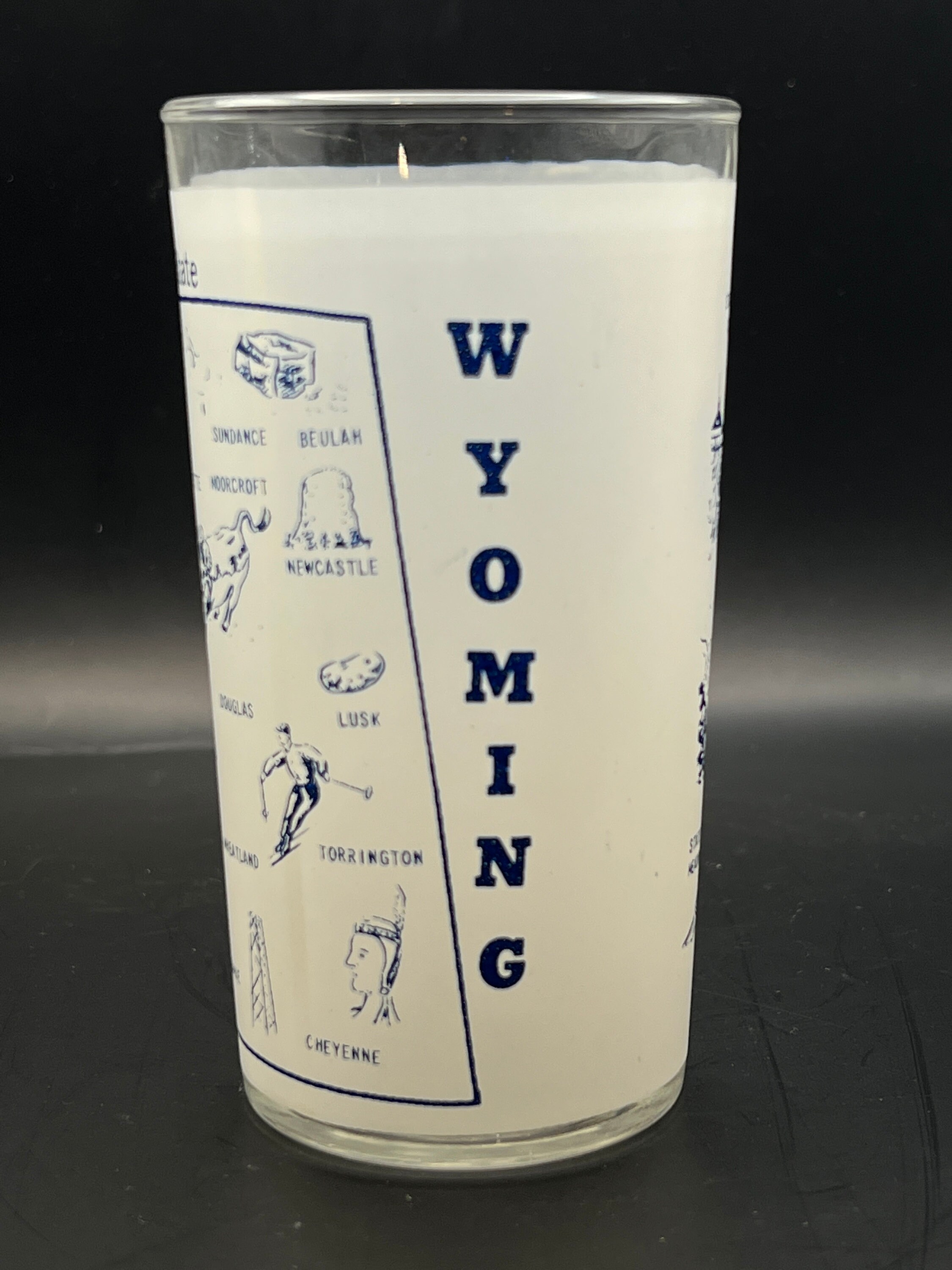 Vintage Hazel Atlas State Souvenir Glasses Pair of Wyoming Etsy