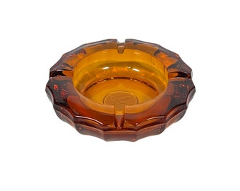 Fostoria "Coin" Glass Ashtray in Amber Glass - 5" Ashtray, Vintage Fostoria Glass