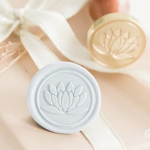 Timbro di sigillo di cera di fiore di loto // Timbro di sigillo di cera di fiori, sigillo di cera, timbro di tenuta dell'invito di nozze, sigilli di cera stazionaria, cera d'invito