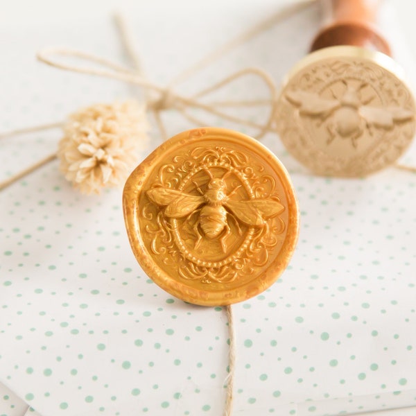 3D Bee Wax Seal Stamp || Spring Wax Seal Stamp, Animal Wax Seal, Honey Bee Wedding Invitation Sealing Stamp, Stationary Wax Seals, Insect