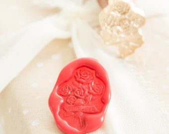 Bouquet Of Roses Wax Seal Stamp || Love Wax Seal Stamp, Valentine Wax Seal, Wedding Invitation Sealing Stamp, Stationary Wax Seals with love