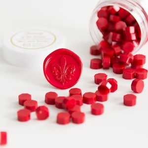 Traditional Red wax seal beads - 100 pieces || red wax seal, dark red sealing wax, wax seal beads, wax seal stamp, red beads, envelope seals