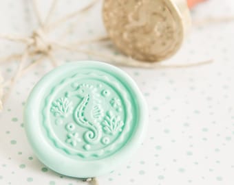 Seahorse Wax Seal Stamp || Animal Wax Seal Stamp, Island Wax Seal, Vacation Sealing Stamp, Wax Seals, Paradise wax seal stamp, Summer stamp