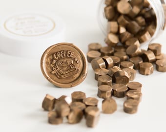 Espresso wax seal beads - 100 pieces || Brown wax seal, espresso sealing wax, wax seal beads, wax seal stamp, envelope seals