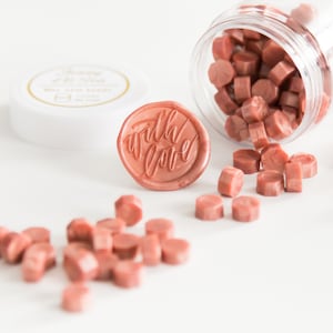 Contas de lacre de cera em ouro rosa - 100 peças || Lacre de cera dourado, lacre de cera dourado, contas de lacre de cera rosa, carimbo de lacre de cera, contas de ouro, lacres de envelope