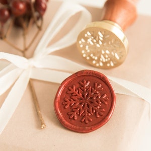 Timbre de sceau de cire de flocon de neige || Timbre de sceau de cire de Noël, sceau de cire d’hiver, timbre de scellage d’invitation, sceaux de cire stationnaires de Noël, sceau de cire