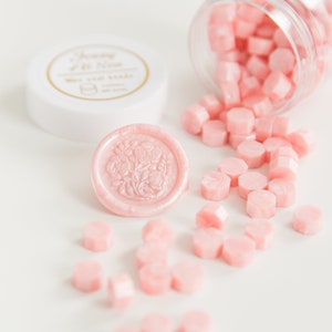Cuentas de lacre rosa ruborizado - 100 piezas // Lacre rosa, Cuentas de lacre, Invitaciones de boda, Sello de lacre, Sello de lacre, Sobre