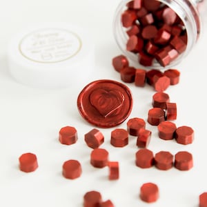 Festive Red wax seal beads - 100 pieces || red wax seal, dark red sealing wax, wax seal beads, wax seal stamp, red beads, envelope seals