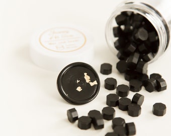 Matte black wax seal beads - 100 pieces || Black sealing wax, black wax bead, wedding wax seals, wax seal stamp, sealing wax