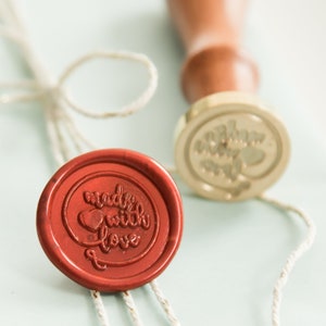 Made with Love Wachs Siegel Stempel || Liebe Wachssiegel Stempel, Verpackung Wachssiegel, Einladung Siegelstempel, Stationäre Wachssiegel, Einladungswachs