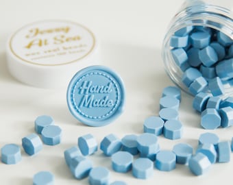 Sky Blue wax seal beads - 100 pieces || Blue wax seal, Blue sealing wax, wax seal beads, wax seal stamp, blue beads, envelope seals