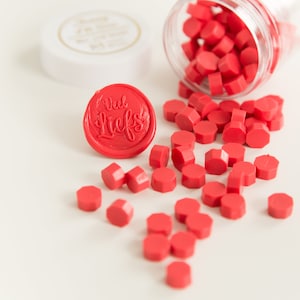 Watermelon wax seal beads - 100 pieces || red sealing wax, pink wax bead, wedding wax seals, wax seal stamp, sealing wax