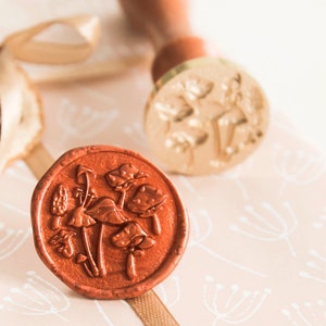 Tampon de cire 3D Champignons || Cachet de cire d'automne, Cachet de cire 3D, Cachet d'invitation, Cachets de cire fixes, Cachet de cire confortable