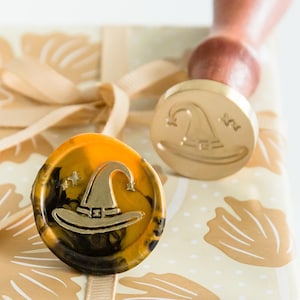 Witch Hat Wax Seal Stamp || Halloween Wax Seal Stamp, Spooky Packaging Wax Seal, Invitation Sealing Stamp, Witchy Wax Stamp, Scary Halloween