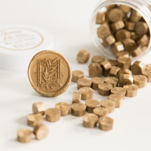 Perles de cire dorées antiques - 100 pièces || Cachet de cire doré, cire à cacheter or foncé, perles de cachet de cire, tampon de cachet de cire, perles d'or, cachets d'enveloppe