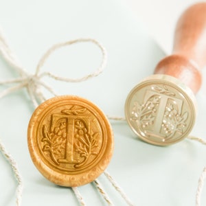 Timbro con sigillo di ceralacca con lettera T // Timbro con sigillo di ceralacca con alfabeto, sigillo di ceralacca con lettera, timbro con sigillo iniziale, sigilli di ceralacca personali, personalizzati
