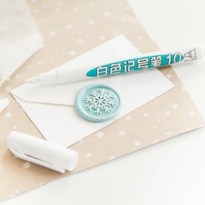 Lakzegel markeerstift, witte markeerstift voor was, waszegelpen, schilderpen voor waszegels, lakzegelstempel, kleurpen, witte pen