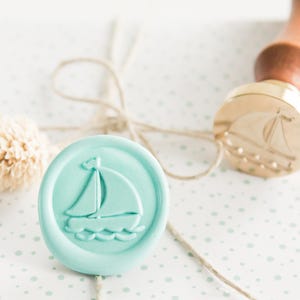 Segelboot Wachssiegel Stempel || Nautische Wachs-Siegel-Stempel, Segelboot-Wachs-Siegel, Einladung Siegel-Stempel, stationäre Wachssiegel, 3D-Retro-Boot-Stempel