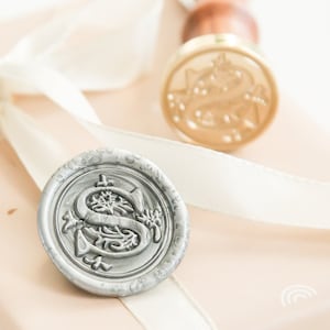 Sello de lacre con la letra S // Sello de lacre con el alfabeto, sello de lacre con letras, sello de lacre para invitación de boda, sellos de lacre para papelería, sellos con iniciales