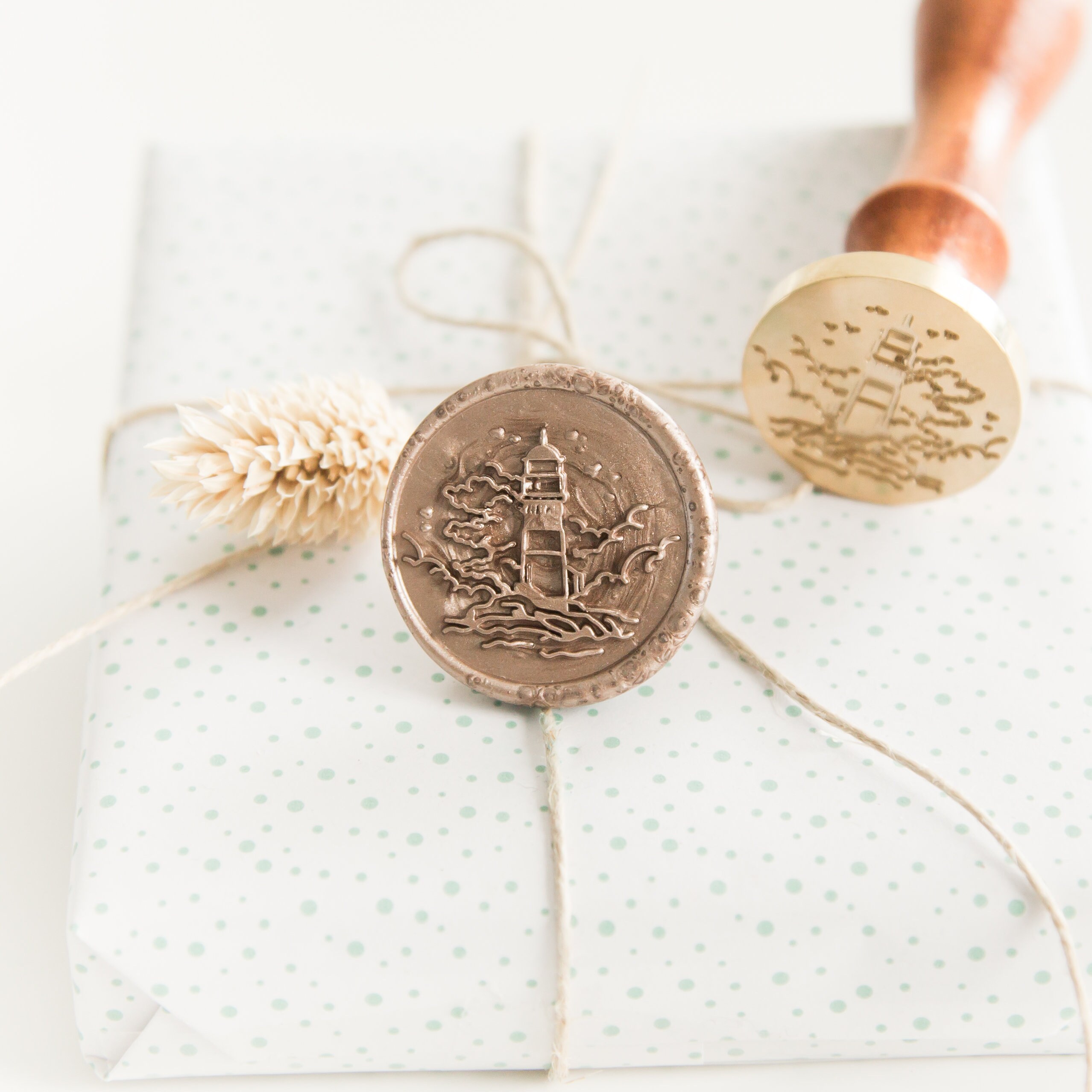 Myhiju Vintage Wax Seal Stamp Kit | 3D Embossed Rectangle Brass Head, Wooden Handle, For Invitations & Cards - View #6