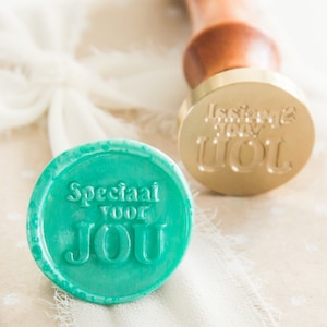 Sello de sello de cera especial voor jou // Sello de sello de cera de texto holandés, sello de cera de embalaje, sello de sellado de invitación, sellos de cera estacionarios, invitación