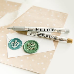 Wax seal highlight pen, Metallic marker pennen voor wax, wax seal pen, Painting pen voor wax seals, Wax Seal Stamp, Tinting Pen, Goud en Zilver