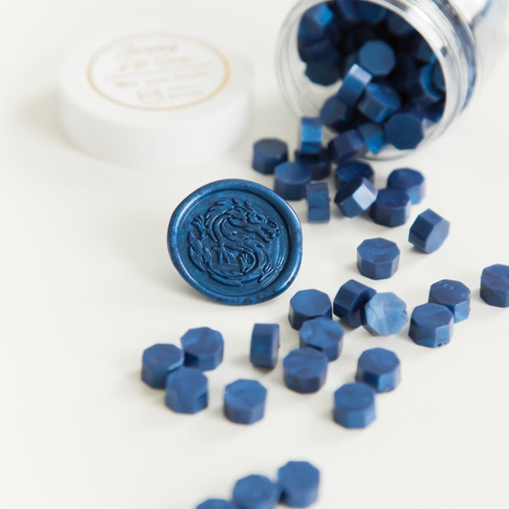 Royal Blue wax seal beads - 100 pieces || Blue wax seal, Blue sealing wax,  wax seal beads, wax seal stamp, blue beads, envelope seals