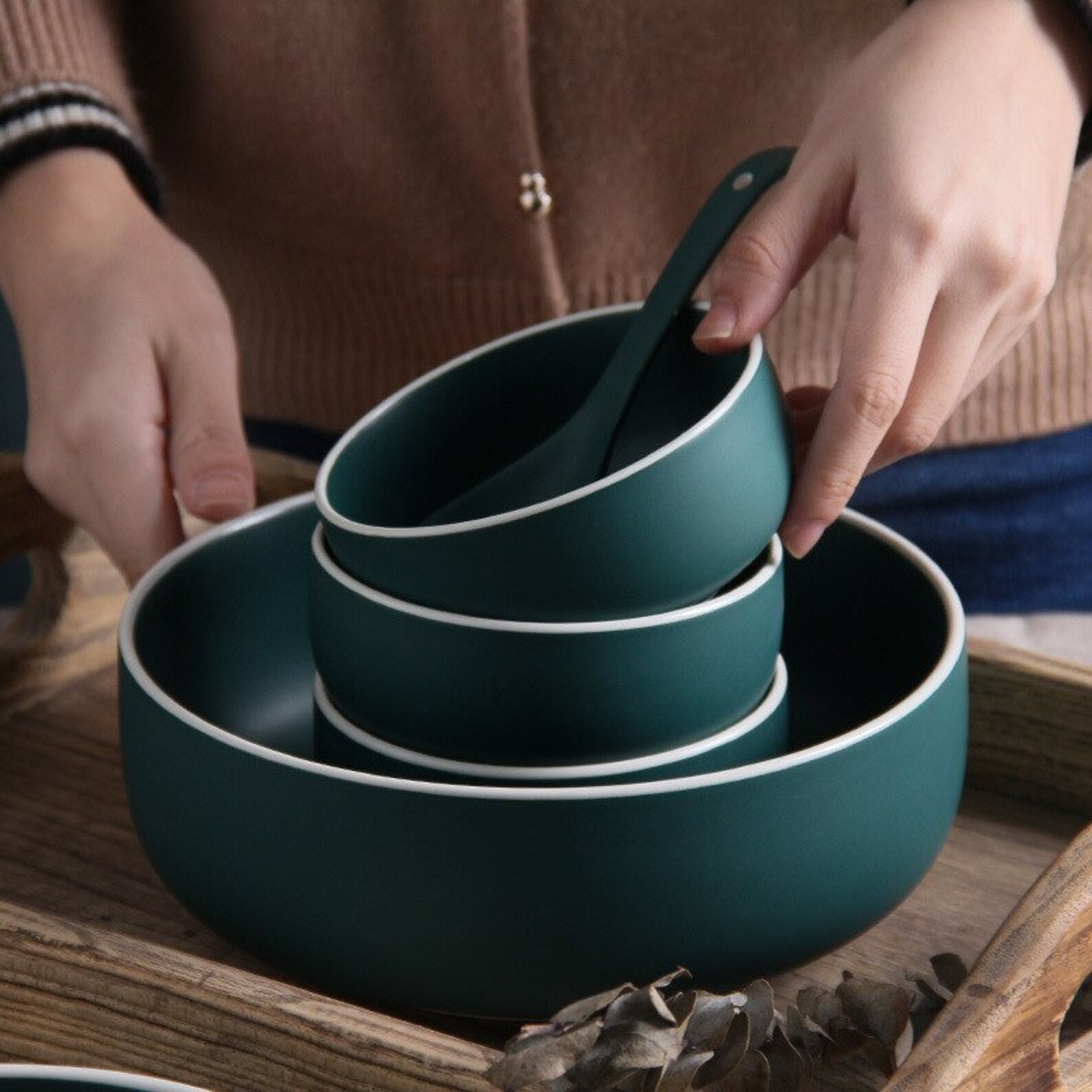 Nordic Ceramic Tableware Set Creative Plate Rice Bowl Flavor Etsy