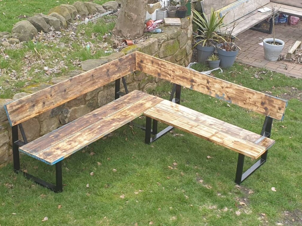 Garden Corner Bench Etsy