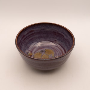 A purple  soup/cereal stoneware pottery bowl