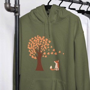 Fall Leaves Shirt Fall Fox Shirt Fox Sweater Fall Hoodie Back to School Fox Fox Gifts Gift for Fox Lover Cute Fox Hoodie Autumn Sweater