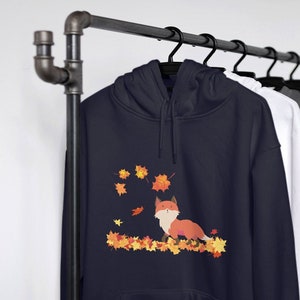 Fall Fox Hoodie, Cute Fox Sweater, Fall Leaves Fox, Fox Lover Gift, Autumn Hoodies, Back to School Fox Sweater, Cute Foxes, Fall Hoodies