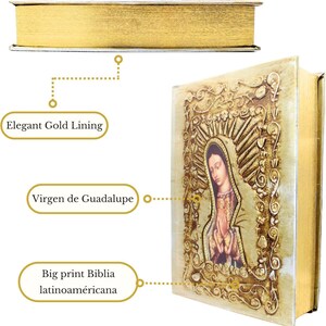Brand:Nuestra Fe - Catholic Bible in Spanish with Cover of Our Virgin of Guadalupe - Spanish Bible Large Print - The Holy Bible in Spanish image 5
