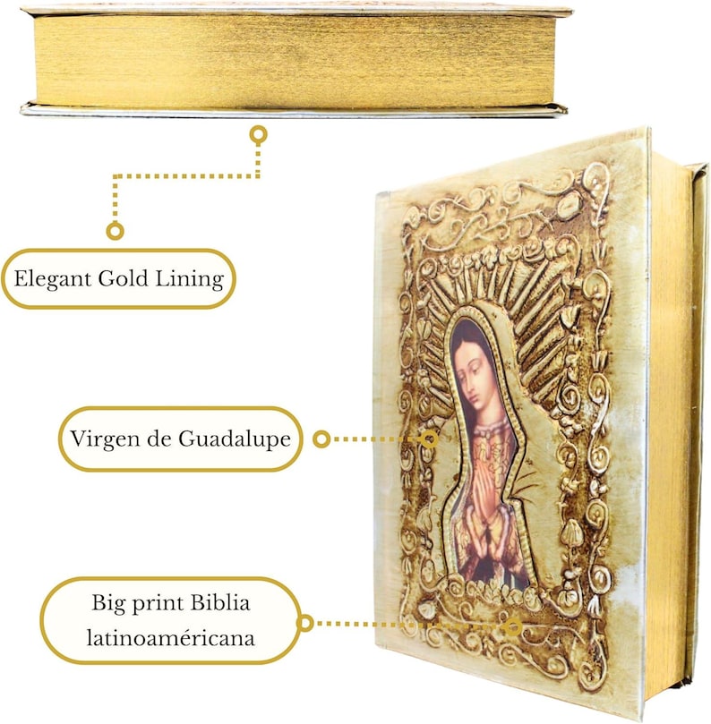 Brand:Nuestra Fe - Catholic Bible in Spanish with Cover of Our Virgin of Guadalupe - Spanish Bible Large Print - The Holy Bible in Spanish image 5