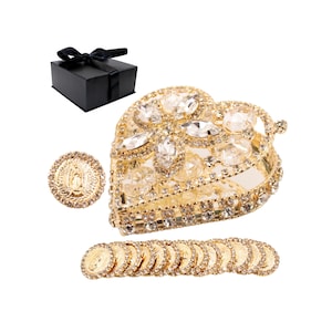 Brand: Nuestra Fe - Catholic wedding arras with our Virgen de Guadalupe in a gift box 13 coins - arras de marriage wedding arras and coins