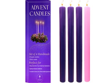 Dripless Advent Candles set of 4 Handmade in Mexico - Advent wreath candles - Velas de advent - advent candle set