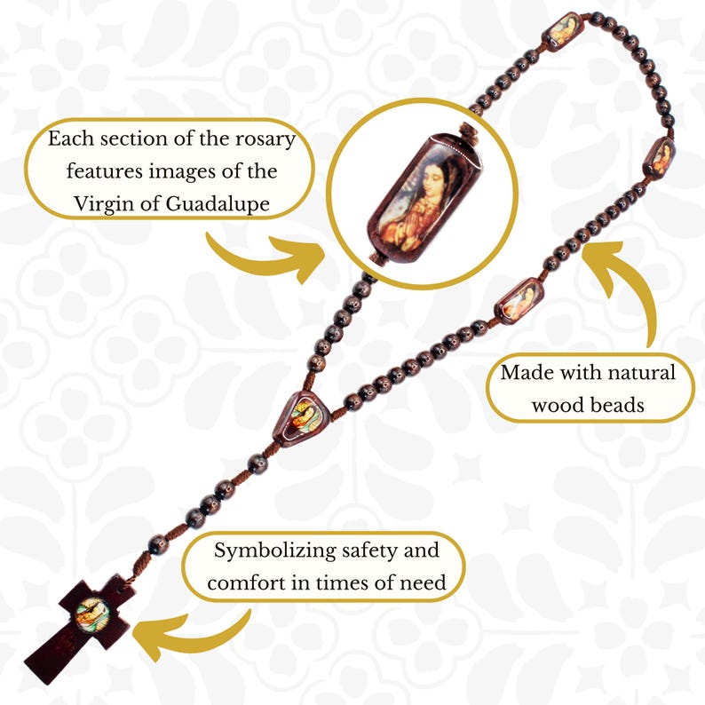 Rosaries of Our Lady of Guadalupe Made of Pine Wood - Catholic Rosaries ...