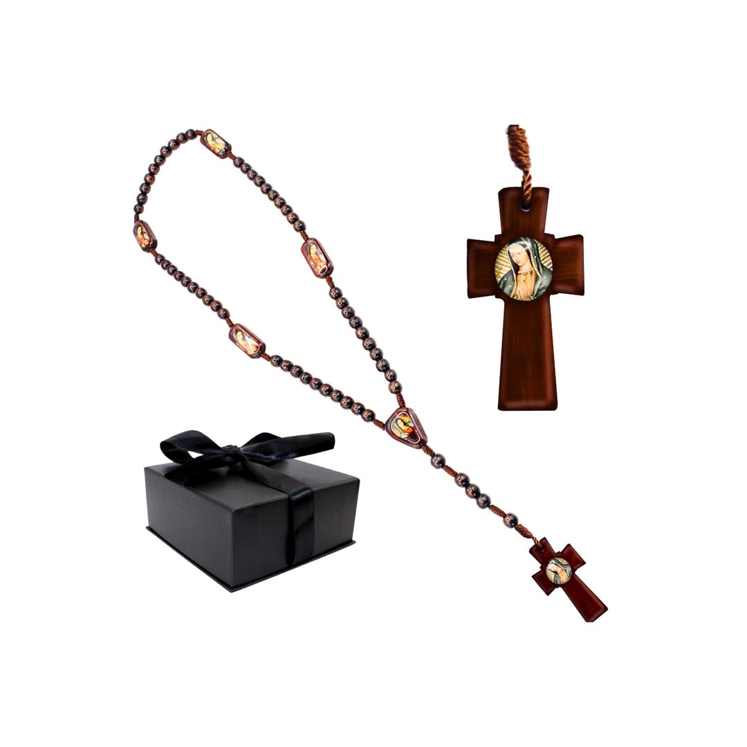 Rosaries of Our Lady of Guadalupe Made of Pine Wood - Catholic Rosaries ...