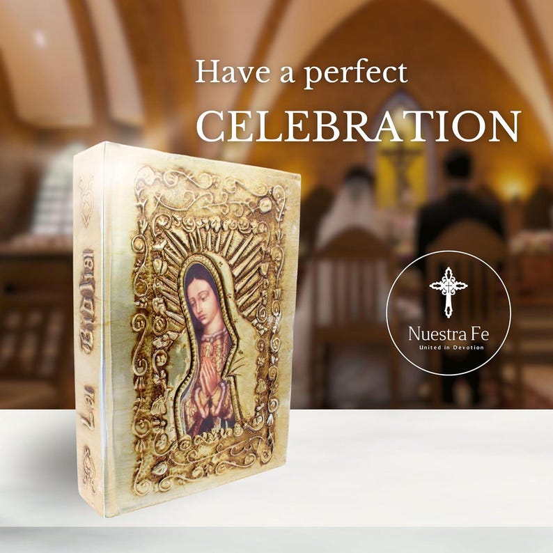 Brand:Nuestra Fe - Catholic Bible in Spanish with Cover of Our Virgin of Guadalupe - Spanish Bible Large Print - The Holy Bible in Spanish image 4