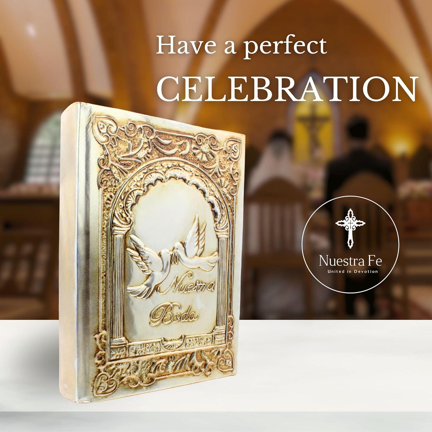 Catholic Bible in Spanish for Weddings With a Beautiful Metallic Cover Catholic Bible in Spanish for Weddings With a Beautiful Metallic Cover