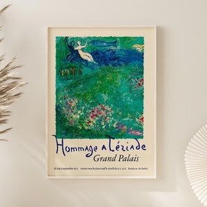 Póster de la exposición Marc Chagall en el Grand Palais - Impresión digital de Marc Chagall - Impresión de la exposición - Póster remasterizado - Póster digital