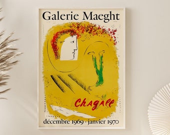 Marc Chagall The Yellow Background Exhibition Poster  - Chagall Digital Print - Exhibition Print - Remastered Poster - Digital Poster