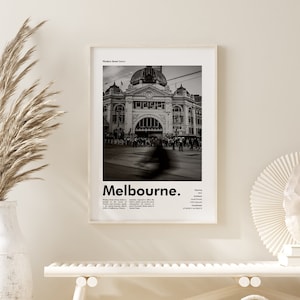 Melbourne Print - Flinders Street Station - Printable Wall Art - Travel Poster - Melbourne Poster - Digital Poster - City Poster
