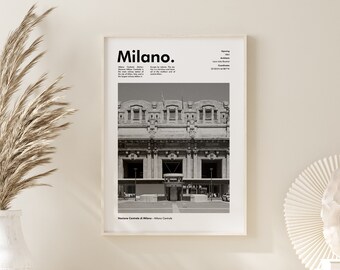 Milano Print - Milano Centrale - Printable Wall Art - Travel Poster - Milano Poster - Italy Poster - Digital Print - City Poster