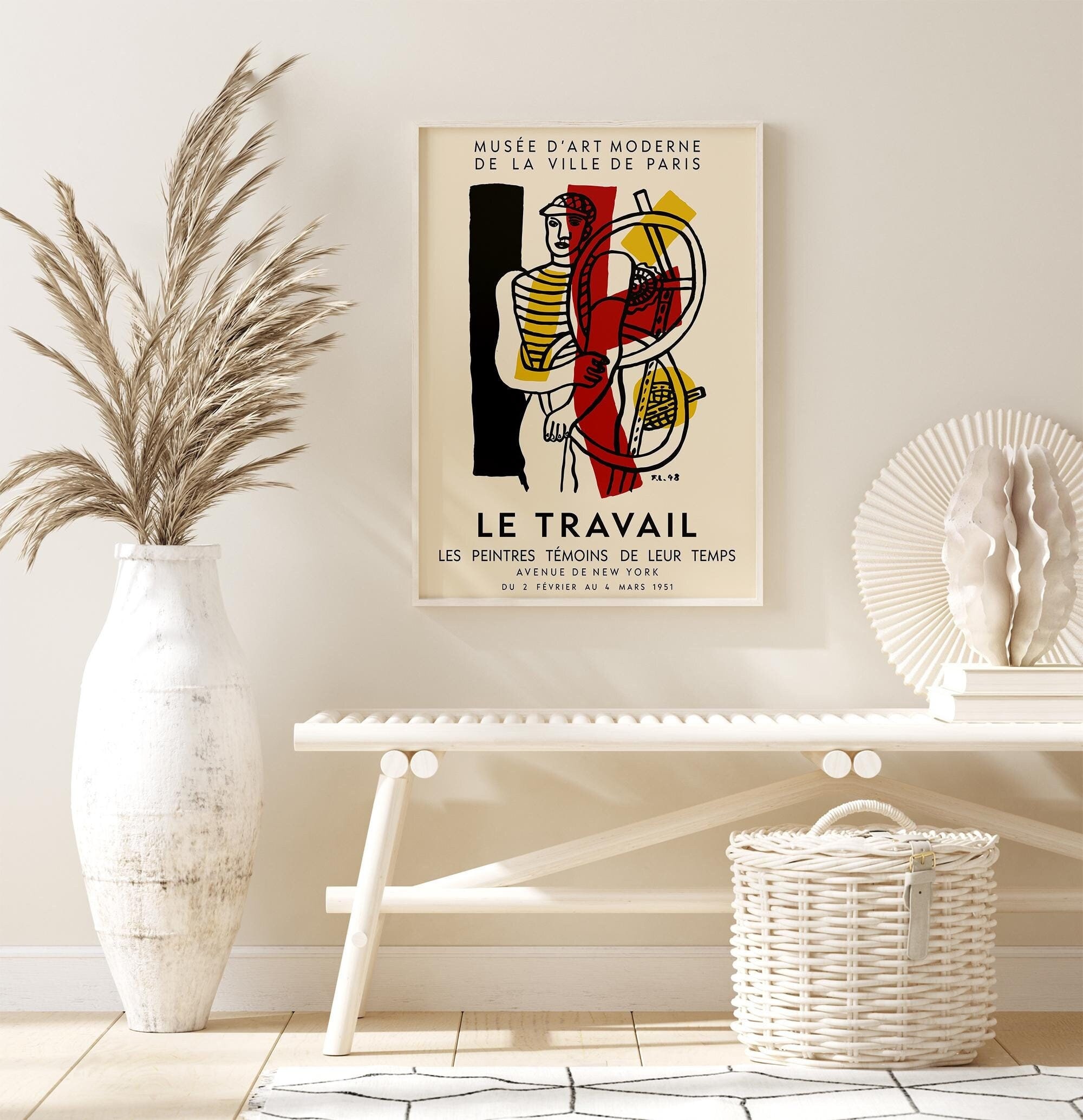 Fernand Léger Le Travail Exhibition Poster  - Fernand Léger Digital Print - Exhibition Print - Remastered Poster - Digital Poster