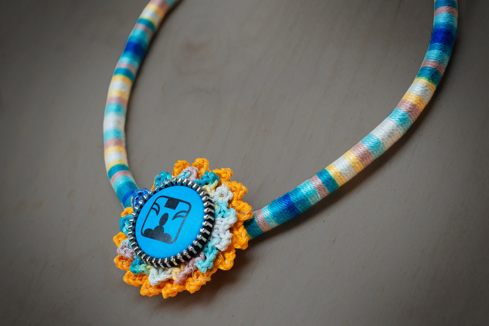 Mayan jewelry adjustable handmade necklace mayan blue Etsy