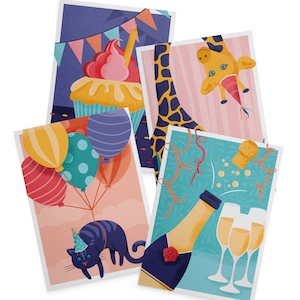Set of 4 postcards