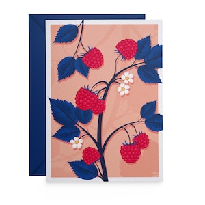 Kaart framboos met envelop
