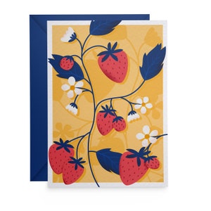 Kaart aardbei met envelop