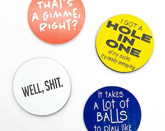 Funny, Personalized Golf Ball Markers, Magnet Version Now Available!